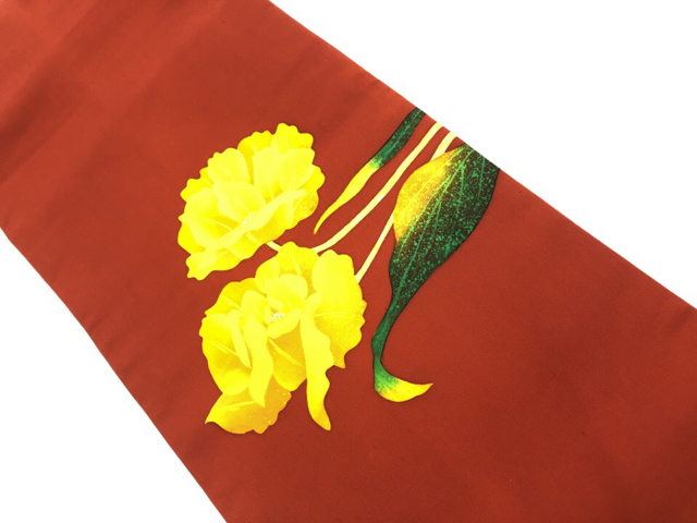 JAPANESE KIMONO / VINTAGE NAGOYA OBI / SHIOZE / FLOWER